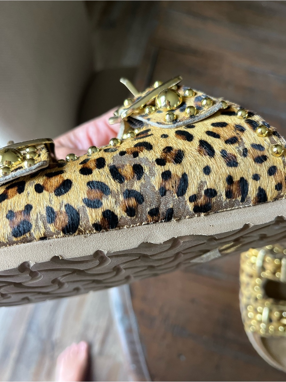 Myra Bag Ladies Cheetah Print Crum Slide Sandals - Picture 4 of 14